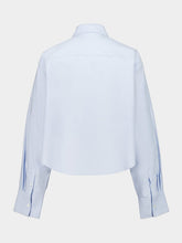 Ami Paris Blue Ami De Coeur Cropped Shirt