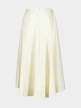 Ami Paris Ivory A-Line Cotton Linen Maxi Skirt