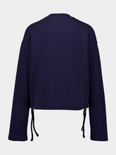 Ami Paris Navy Cotton Cropped Sweatshirt