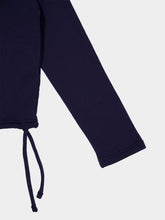 Ami Paris Navy Cotton Cropped Sweatshirt