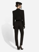 Dolce & Gabbana Black Tailored Wool Gabardine Tuxedo Pants