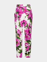 Dolce & Gabbana Peony-Print Cotton Jacquard Pants