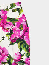 Dolce & Gabbana Peony-Print Cotton Jacquard Pants