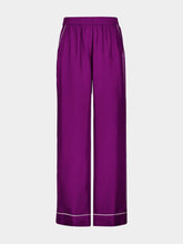Dolce & Gabbana Purple Silk Twill Vanity Pants