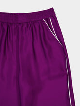 Dolce & Gabbana Purple Silk Twill Vanity Pants