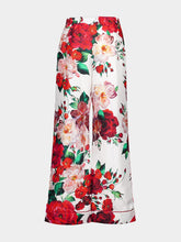 Dolce & Gabbana Satin Pajama Pants with Rose Print