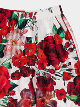 Dolce & Gabbana Satin Pajama Pants with Rose Print