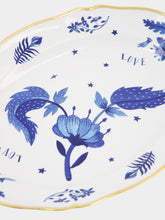 Bitossi Floral Motif Porcelain Oval Platter