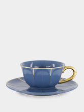 Bitossi Blue Tea Cup with Saucer