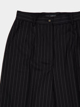 Dolce & Gabbana Black Pinstripe Bi-Stretch Wool Trousers
