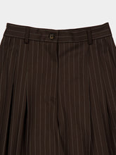 Dolce & Gabbana Brown Pinstripe Wool Wide-Leg Trousers