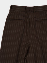 Dolce & Gabbana Brown Pinstripe Wool Wide-Leg Trousers