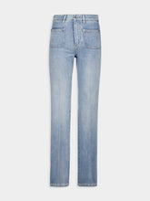 Light Blue Tapered Leg Denim Jeans