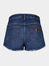 Dolce & Gabbana Dark Blue Denim Shorts with Distressed Hem