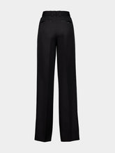 Dolce & Gabbana Black Flared Tuxedo Virgin Wool Pants