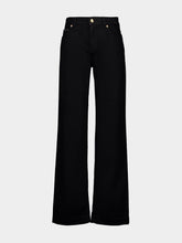 Dolce & Gabbana Black Loose Denim Jeans with Pressed Pleat