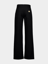 Dolce & Gabbana Black Loose Denim Jeans with Pressed Pleat
