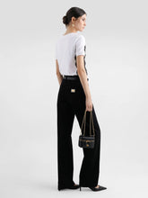 Dolce & Gabbana Black Loose Denim Jeans with Pressed Pleat