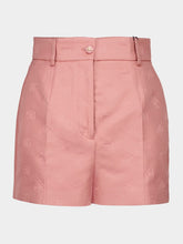 Pink Quilted Jacquard Shorts with DG Logo | PDP - Fashion Clinic