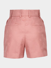 Pink Quilted Jacquard Shorts with DG Logo | PDP - Fashion Clinic