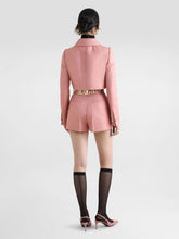 Pink Quilted Jacquard Shorts with DG Logo | PDP - Fashion Clinic