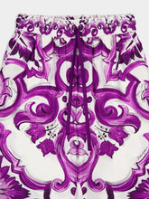 Dolce & Gabbana Majolica-Print Silk Wide-Leg Culottes