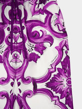 Dolce & Gabbana Majolica-Print Silk Wide-Leg Culottes