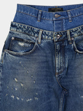 Dolce & Gabbana Blue Distressed Wide-Leg Denim Jeans