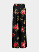 Dolce & Gabbana Rose Bouquet-Print Wide Twill Trousers