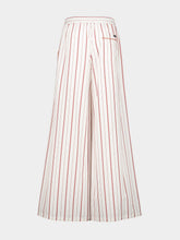 Dolce & Gabbana Red Striped Poplin Wide-Leg Trousers