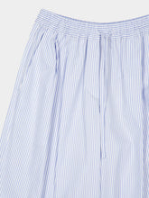 Dolce & Gabbana Blue Striped Cotton Wide-Leg Trousers