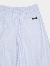 Dolce & Gabbana Blue Striped Cotton Wide-Leg Trousers