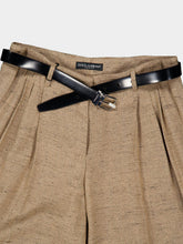 Dolce & Gabbana Brown Tweed-Effect Wide-Leg Trousers
