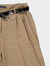 Dolce & Gabbana Brown Tweed-Effect Wide-Leg Trousers