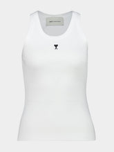 Ami Paris White Tank Top with Contrasted Ami de Coeur