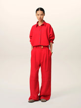 Ami Paris Poppy Red Wool Cargo Trousers