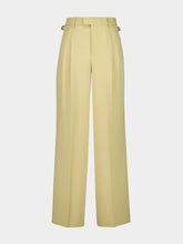 Ami Paris Lime Green Wool Tabs Wide Trousers