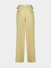 Ami Paris Lime Green Wool Tabs Wide Trousers