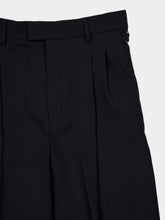 Ami Paris Anthracite Wool High-Waist Wide Trousers
