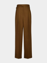 Ami Paris Hazelnut Wool High-Waist Wide Trousers