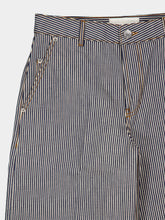 Ami Paris Indigo and Ecru Striped Balloon Jeans