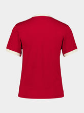 Ami Paris Ruby Red Contrast Cotton T-Shirt