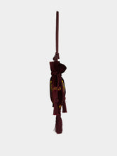 Paula Fukuro Purple Embroidered Velvet Bag with Tassel