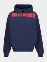 Marni Navy Cotton Sweatshirt with Marni Print