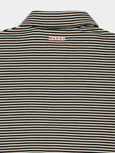 Marni Black Striped Cotton Polo Sweatshirt
