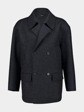 Black Wool Mélange Pea Coat