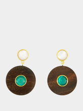 Lizzie Fortunato Taj Disc Earrings in Acacia Wood