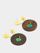 Lizzie Fortunato Taj Disc Earrings in Acacia Wood