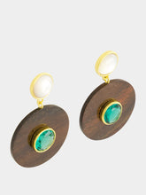 Lizzie Fortunato Taj Disc Earrings in Acacia Wood