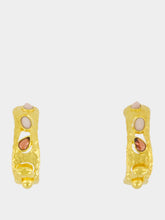 Aurélie Bidermann Gold Atalide Earrings with Garnet and Opal
